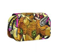Noowye JJBA Star Platinum Astuccio Anime Jean Pierre Polnareff/IGGY Grande Doppia Cerniera Giapponese Astuccio Penne Estetico per studenti, Tipo 5, 21*7.5*10CM, Cartella portadocumenti