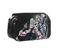 Noowye JJBA Star Platinum Astuccio Anime Jean Pierre Polnareff/IGGY Grande Doppia Cerniera Giapponese Astuccio Penne Estetico per studenti, Tipo 3, 21*7.5*10CM, Cartella portadocumenti