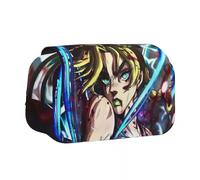 Noowye JJBA Star Platinum Astuccio Anime Jean Pierre Polnareff/IGGY Grande Doppia Cerniera Giapponese Astuccio Penne Estetico per studenti, Tipo 9, 21*7.5*10CM, Cartella portadocumenti