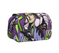 Noowye JJBA Star Platinum Astuccio Anime Jean Pierre Polnareff/IGGY Grande Doppia Cerniera Giapponese Astuccio Penne Estetico per studenti, Tipo 15, 21*7.5*10CM, Cartella portadocumenti