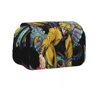 Noowye JJBA Star Platinum Astuccio Anime Jean Pierre Polnareff/IGGY Grande Doppia Cerniera Giapponese Astuccio Penne Estetico per studenti, Tipo 2., 21*7.5*10CM, Cartella portadocumenti