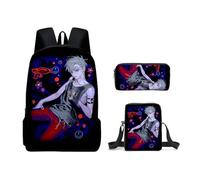 Noowye Luka/Till Zaino Anime Mizi/Ivan Mäpchen Cartoon Print SUA Borsa a tracolla grande zaino per la scuola Back to School per studenti, set da 3 pezzi, Modello 08, 30*13*40CM, Set da tre pezzi