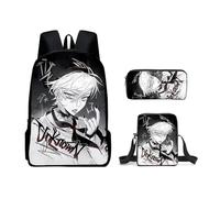 Noowye Luka/Till Zaino Anime Mizi/Ivan Mäpchen Cartoon Print SUA Borsa a tracolla grande zaino per la scuola Back to School per studenti, set da 3 pezzi, Modello 03, 30*13*40CM, Set da tre pezzi