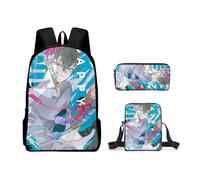 Noowye Luka/Till Zaino Anime Mizi/Ivan Mäpchen Cartoon Print SUA Borsa a tracolla grande zaino per la scuola Back to School per studenti, set da 3 pezzi, Tipo 14, 30*13*40CM, Set da tre pezzi