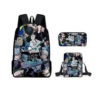Noowye Luka/Till Zaino Anime Mizi/Ivan Mäpchen Cartoon Print SUA Borsa a tracolla grande zaino per la scuola Back to School per studenti, set da 3 pezzi, Tipo 16, 30*13*40CM, Set da tre pezzi