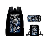Noowye Luka/Till Zaino Anime Mizi/Ivan Mäpchen Cartoon Print SUA Borsa a tracolla grande zaino per la scuola Back to School per studenti, set da 3 pezzi, Modello 01, 30*13*40CM, Set da tre pezzi
