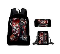 Noowye Luka/Till Zaino Anime Mizi/Ivan Mäpchen Cartoon Print SUA Borsa a tracolla grande zaino per la scuola Back to School per studenti, set da 3 pezzi, Modello 09, 30*13*40CM, Set da tre pezzi