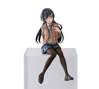 Noowye Mai Action Figura Anime Mai, Statua 15 cm, uniforme scolastica per ragazze, personaggio dei cartoni animati seduti, modello in PVC, decorazione per desktop, regalo per i fan