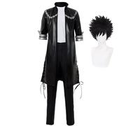 Noowye MHA Anime Dabi Costume da cosplay da uomo in pelle con camicia, set completo per Halloween, cosplay, carnevale, feste, vestito con parrucca
