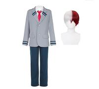 Noowye MHA Midoriya Izuku/Todoroki Shouto Cosplay Costume Giacca Anime Uraraka Ochako Costume uniforme scolastica Set completo costumi di Halloween con Wig (S - XXL)