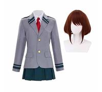 Noowye MHA Midoriya Izuku/Todoroki Shouto Cosplay Costume Giacca Anime Uraraka Ochako Costume uniforme scolastica Set completo costumi di Halloween con Wig (S - XXL)