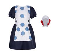Noowye Susie Q - Costume da cosplay da donna, per Halloween, carnevale, feste in maschera, colore: bianco e blu