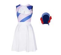 Noowye Susie Q - Costume da cosplay da donna, per Halloween, carnevale, feste in maschera, colore: bianco e blu