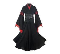 Noowye Wei Wu Xian, costume per cosplay anime Wei Ying Hanfu tradizionale cinese con parrucca Prop, uniforme per Halloween Carnevale (nero, S - XL)