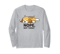 Nope Not Today, Divertente Cucciolo di Cane Pigro Che Dorme Maglia a Manica