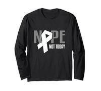 Nope Not Today, Nastro di Supporto Bianco per Cancro ai polmoni Maglia a Manica