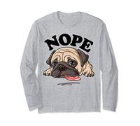 Nope Pug Lazy Funny Men Women Dog Lover Gifts Animal Meme Maglia a Manica