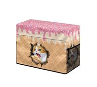 Nopersonality Copertura antipolvere per macchina da cucire, impermeabile, antimacchia, decorazione per la casa, con tasche portaoggetti essenziali, semplice da riporre, Gatto Gelato, Organizer per