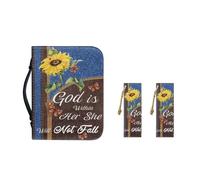 Nopersonality Custodie per bibbia da donna, multiuso, in pelle PU, impermeabili, in vera pelle, segnalibro per topi di biblioteca, confezione da 2, Stampa girasole., XL Size