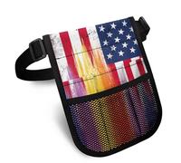 Nopersonality Marsupio da infermiera con pratico marsupio multi-scomparto per infermiere, grembiule, tasca per stetoscopi, forbici per bendaggi e altri articoli di emergenza, Bandiera americana.,