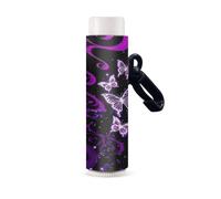 Nopersonality Porta balsamo labbra portachiavi clip su labbra stampato rossetto titolare labbra carino supporto elastico proteggere casi, farfalla viola, Misura unica