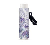 Nopersonality Simpatico supporto elastico per balsamo per labbra portachiavi stampato custodie protettive per balsamo per le labbra per uomini donne ragazze, Fiori viola., Misura unica