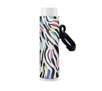 Nopersonality Supporto per balsamo per labbra e rossetto, con clip, organizer per proteggere gli accessori da viaggio, Pelle zebrata colorata, Misura unica