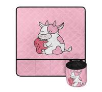 Nopersonality Tappetino per macchina da cucire Madam Sew riduce le vibrazioni, impermeabile, organizer per macchina da cucire per tenere pulito il tavolo, Fragola Mucca, Organizer per borse
