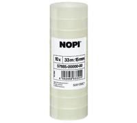NOPI Pellicola adesiva, trasparente, 10 rotoli, 33m x 15mm