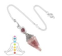 NOPKESV 1 pezzo Pendolo di cristallo esagonale vintage, pendolo in pietra di cristallo naturale, pietra curativa, pendolo di cristallo, divinazione reiki, meditazione