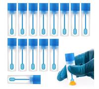 NOPKESV 10 pezzi provetta con cucchiaio, per le feci, campione bottiglia tubo plastica, trasparente, contenitore feci per analisi, provetta urine per analisi, per laboratorio scuola educativo (15ml)