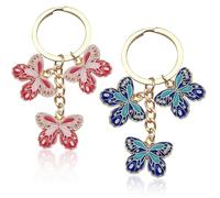NOPKESV 2PCS Portachiavi Stile Farfalla Regalo per Donne Regalo per Amica Regalo Inspirativo per Amica Sorella Collega Moglie Regalo di San Valentino