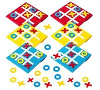 NOPKESV 6 Pezzi Tic Tac Toe Gioco Tris Bambini Mini Feltro Nove Griglia Giochi da Tavolo Divertenti Gioco da Tavolo Interazione Gioco del Tris Piccolo Genitore-Figlio Didattico