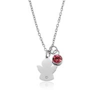 NOPKESV Collana per Bambina con Angelo Custode e Pietra di Nascita, Regalo per Battesimo Bimba e Comunione Femmina, Idea Speciale per Cresima, Inizio Scuola (1 Pezzo)