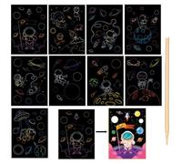 NOPKESV Scratch Art per bambini, 9 set, rainbow scratch paper, book, fogli neri da grattare, giocattoli 3-10 anni, regali arti e mestieri, carta da grattare per Natale, compleanni (Colori sfumati)