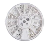 NOPKESV Set di decorazioni unghie, 3D Nail Charms con conchiglie oceaniche e stelle marine, brillantini unghie e charm unghie per decorazioni unghie e nail art unghie (Argento)