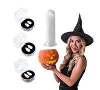 NOPKESV Zanne dei Vampiro, 3 paia di finti (3 misure) + 1 pezzo di adesivo, denti da vampiro per bambini e adulti, canini, cosplay di festa, accessori e decorazioni di Halloween, lupo mannaro