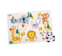 noppenpuzzels - Classic World Houten Noppenpuzzel Wilde Dieren, 8st. (1 TOYS)