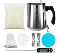 NOPWOK Candle Making Kit Supplies, Soy Wax DIY Candle Making for Adults, with 900ml Candle Make Pouring Pot, Candle Wicks Sticker, Wicks Holder, Termometro
