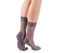 NOQ Calze attive da donna, lunghezza rotonda, 20 denari, trasparenti alla caviglia, con suola massaggiante, 1 paio Active, grafite, Taglia unica