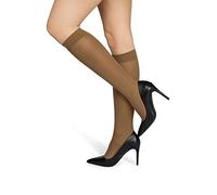 NOQ Calze da donna al ginocchio, tinta unita, 40 denari, opache, in microfibra opaca, classiche, con fascia comoda, taglia unica, Marta