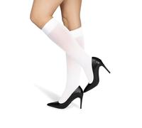 NOQ Calze da donna al ginocchio, tinta unita, 40 denari, opache, in microfibra opaca, classiche, con fascia comoda, taglia unica, Marta