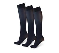 NOQ Calze da donna al ginocchio, tinta unita, 40 denari, opache, in microfibra opaca, classiche, con fascia comoda, taglia unica, confezione da 3 Marta