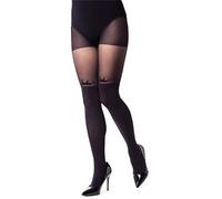 NOQ Calze imitazione collant opachi semi Sheer da donna sexy sopra il ginocchio modello ufficio appuntamento, I am Queen, S