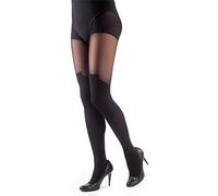 NOQ Calze imitazione collant opachi semi Sheer da donna sexy sopra il ginocchio modello ufficio appuntamento, Gattino Nero, S