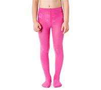 NOQ Collant da bambina con effetto 3D, tinta unita, danza, ginnastica, fantasia, Little Princess, Esme Raspberry, 122 cm-128 cm