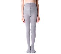 NOQ Collant da bambina con effetto 3D, tinta unita, danza, ginnastica, fantasia, Little Princess, Nazca Grey, 104 cm-110 cm