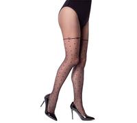 NOQ Collant fantasiosi da donna, 20 denari, sexy, calze sottili sensuali con piede, opaco traslucido, Lolita Nero, M