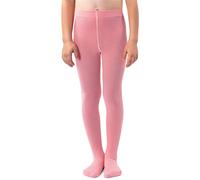 NOQ Collant per ragazze in maglia tinta unita Calze bambini opache calde per la scuola Spettacolo di danza classica Nursery, Cotton Candy 122/128 cm