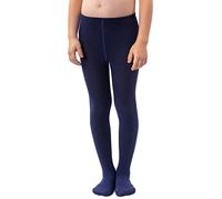 NOQ Collant per ragazze in maglia tinta unita Calze bambini opache calde per la scuola Spettacolo di danza classica Nursery, Blu Marino 140/146 cm